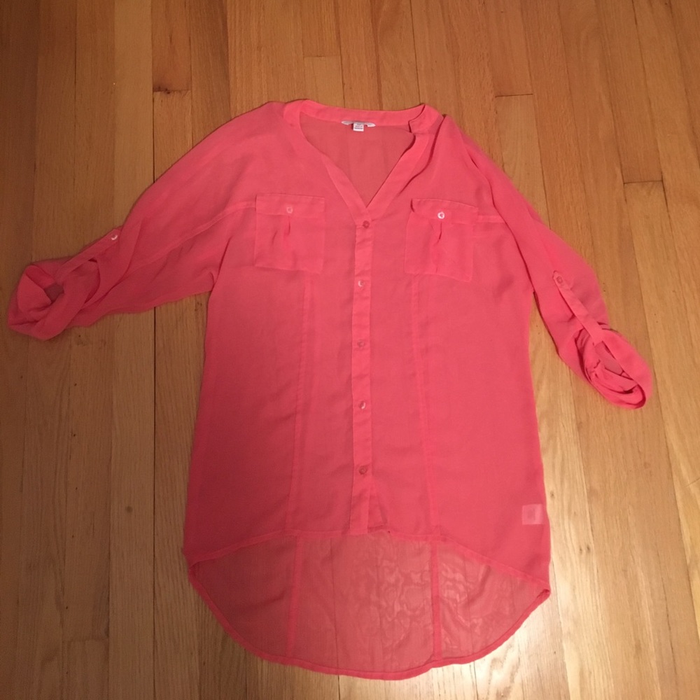 Pink 3/4 sheer shirt