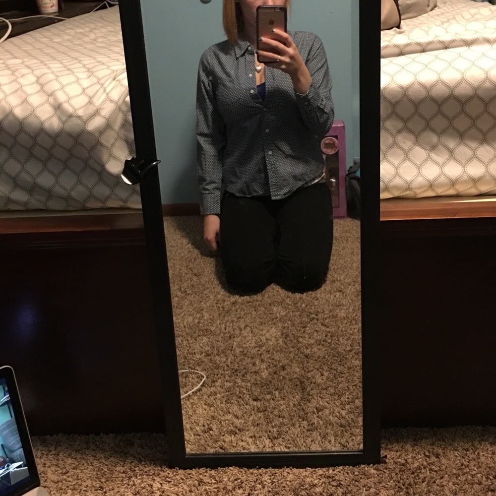 Blue button up