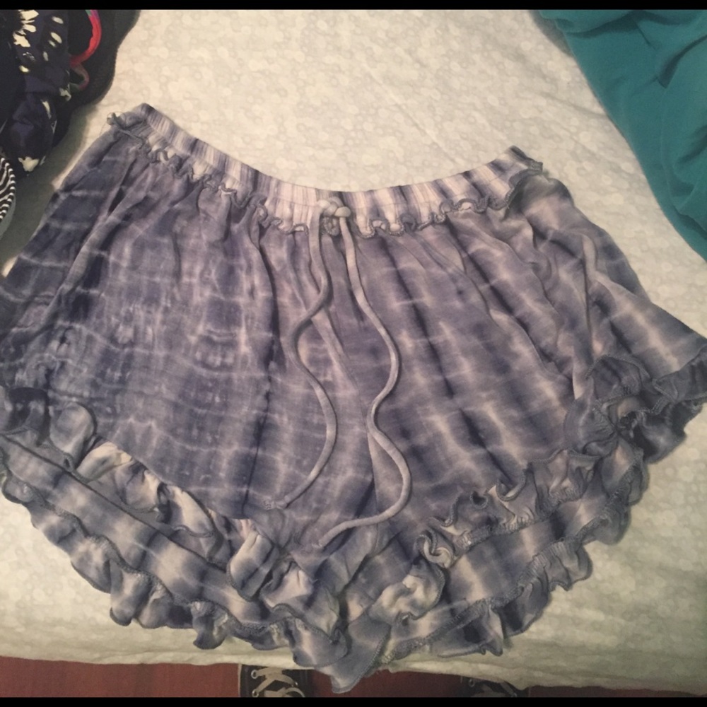 Blue tie dye shorts