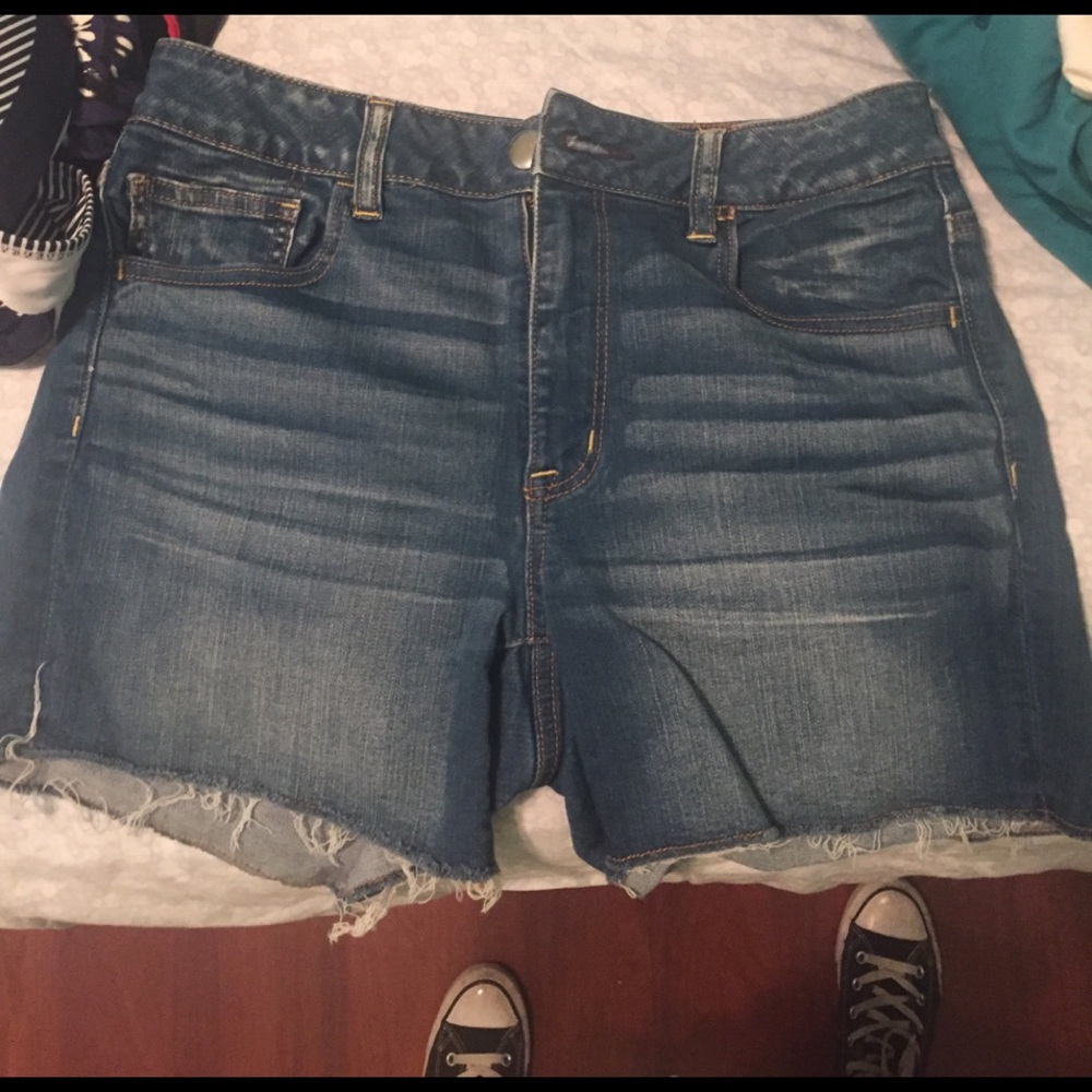 Blue denim shorts