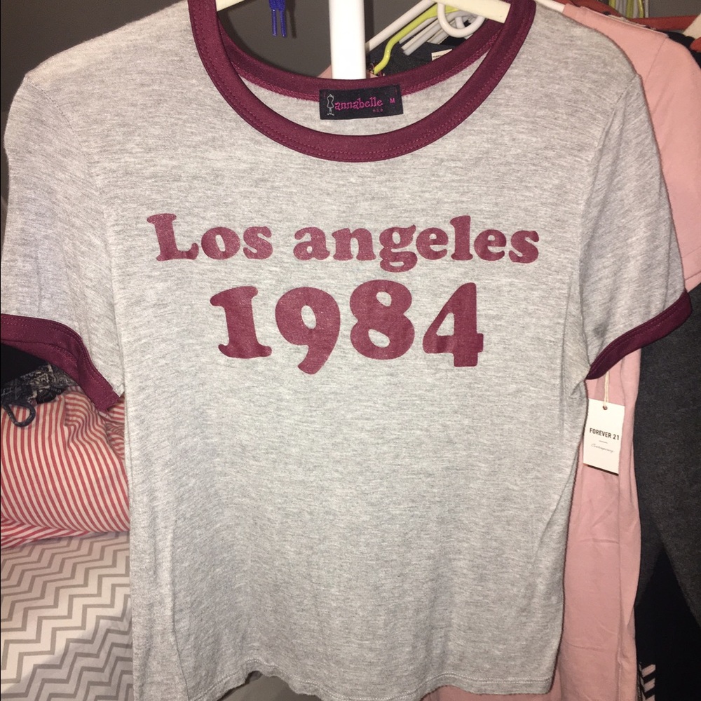 Grey cotton graphic t shirt