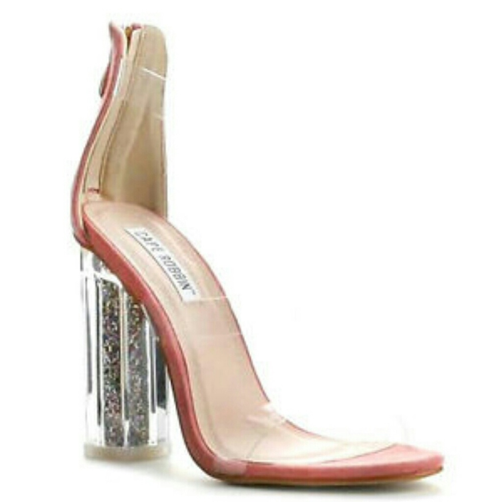 Glitter, Pink & Clear Chunky High Heel - Picture 2 of 4