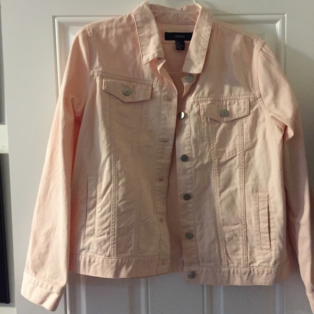 Blush Pink Forever 21 Denim Jacket