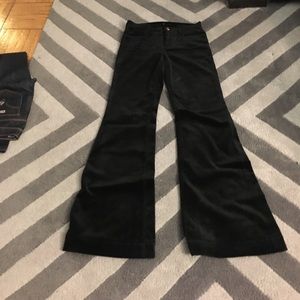 7 For All Mankind Black Velour/Velvet jeans