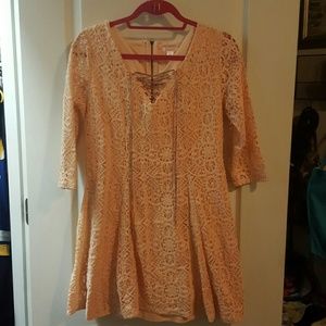 Coral lace dress