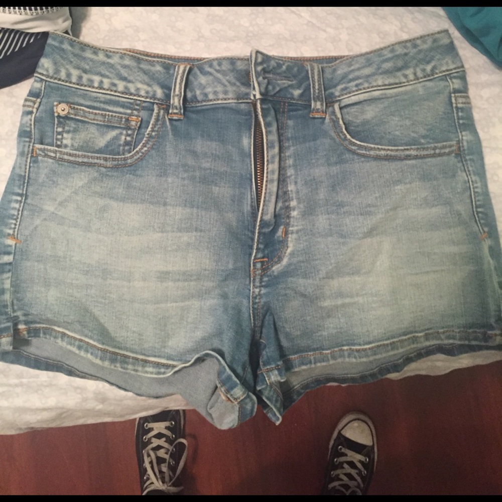 Light blue jean shorts