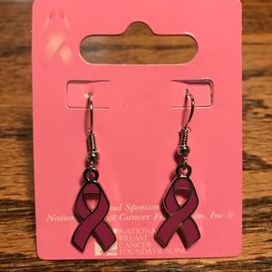 Dangling Earrings Support Breast Cancer Awareness