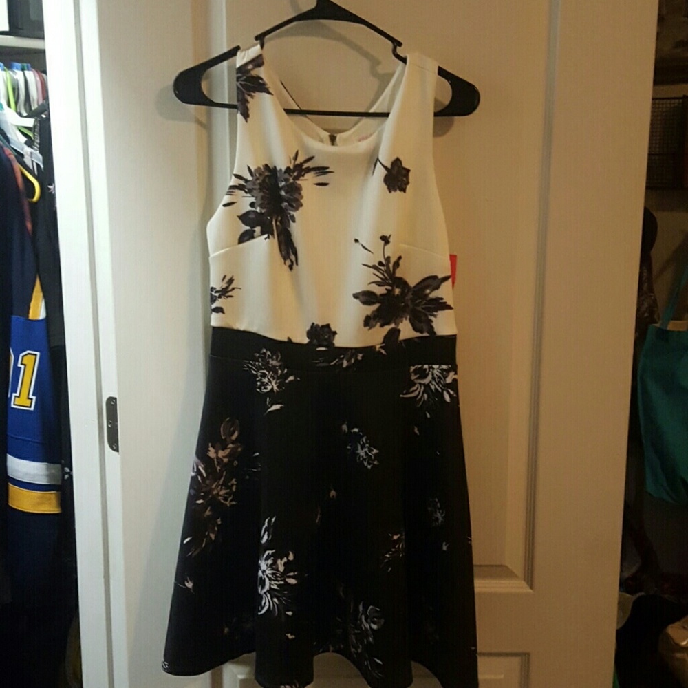 Black and white floral dress