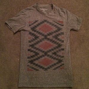 Aeropostale Gray Geometric Shirt XS