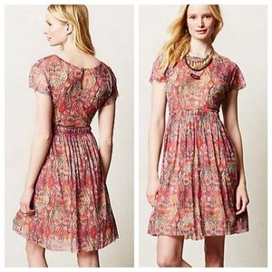 ANTHROPOLOGIE Geo Print Simi Mesh Dress