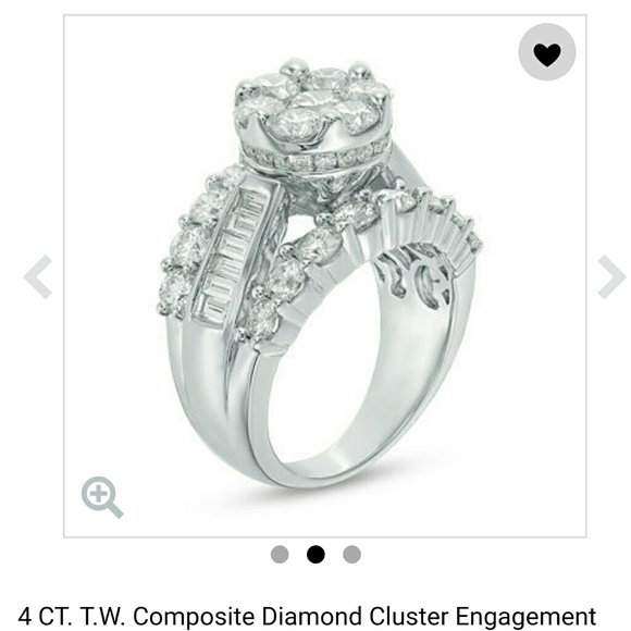 4 CT. T.W. Diamond Cluster Engagement Ring - Picture 2 of 4
