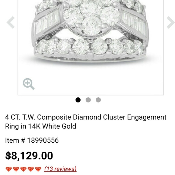 4 CT. T.W. Diamond Cluster Engagement Ring - Picture 4 of 4