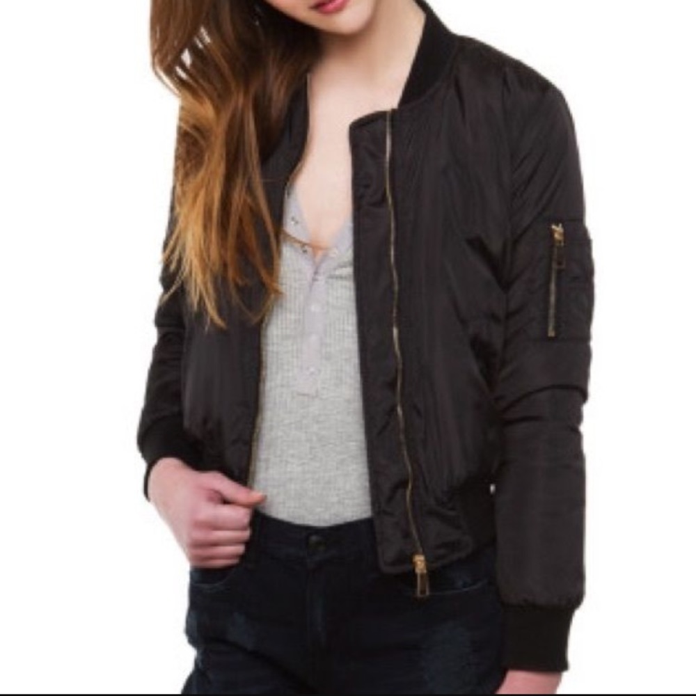 Women's black bomber jacket