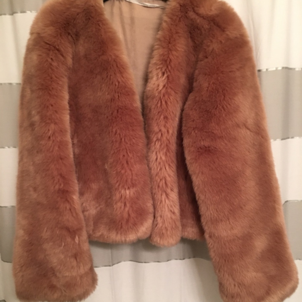 Somedays Lovin Blush Faux Fur Jacket Gem