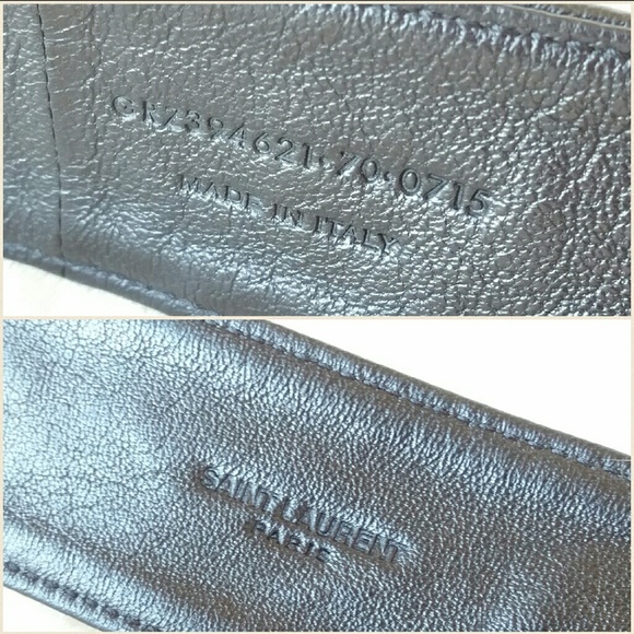 SAINT LAURENT black leather belt silver stars main image 4