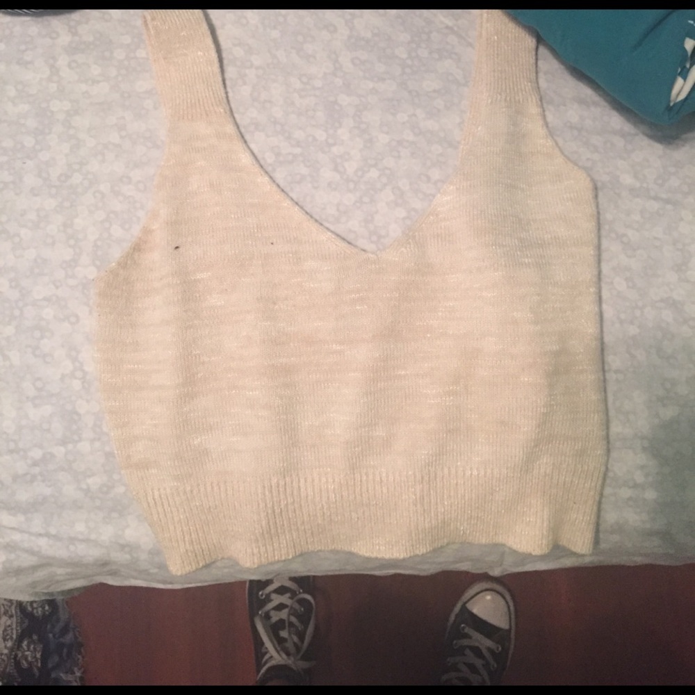 Cotton cream tank crop top