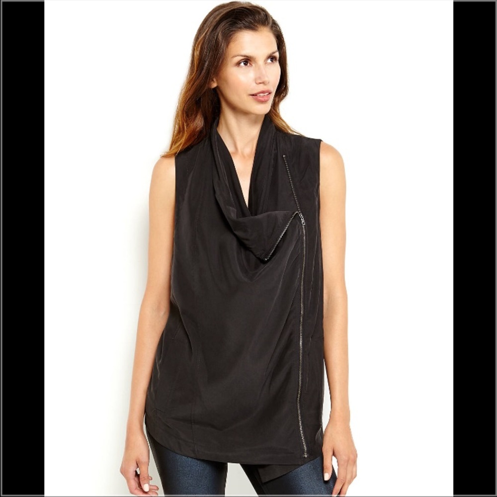 DKNY Asymmetrical Zip Vest