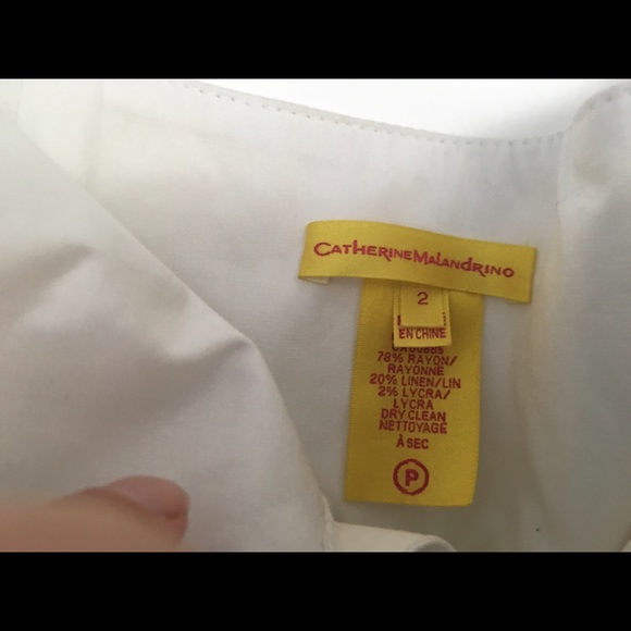 White. Linen Catherine Malandrino pants - Picture 3 of 3