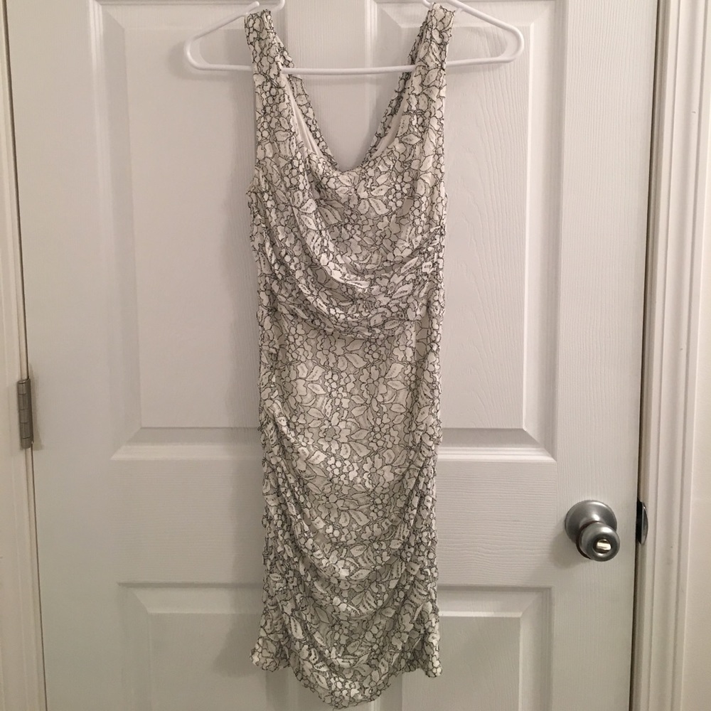 Express white and black lace dress