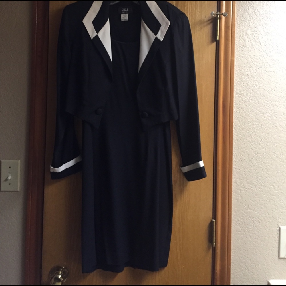 Black sleeveless dress with jacket