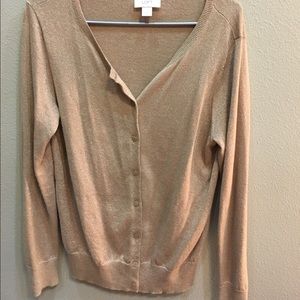 LOFT sparkly gold cardigan
