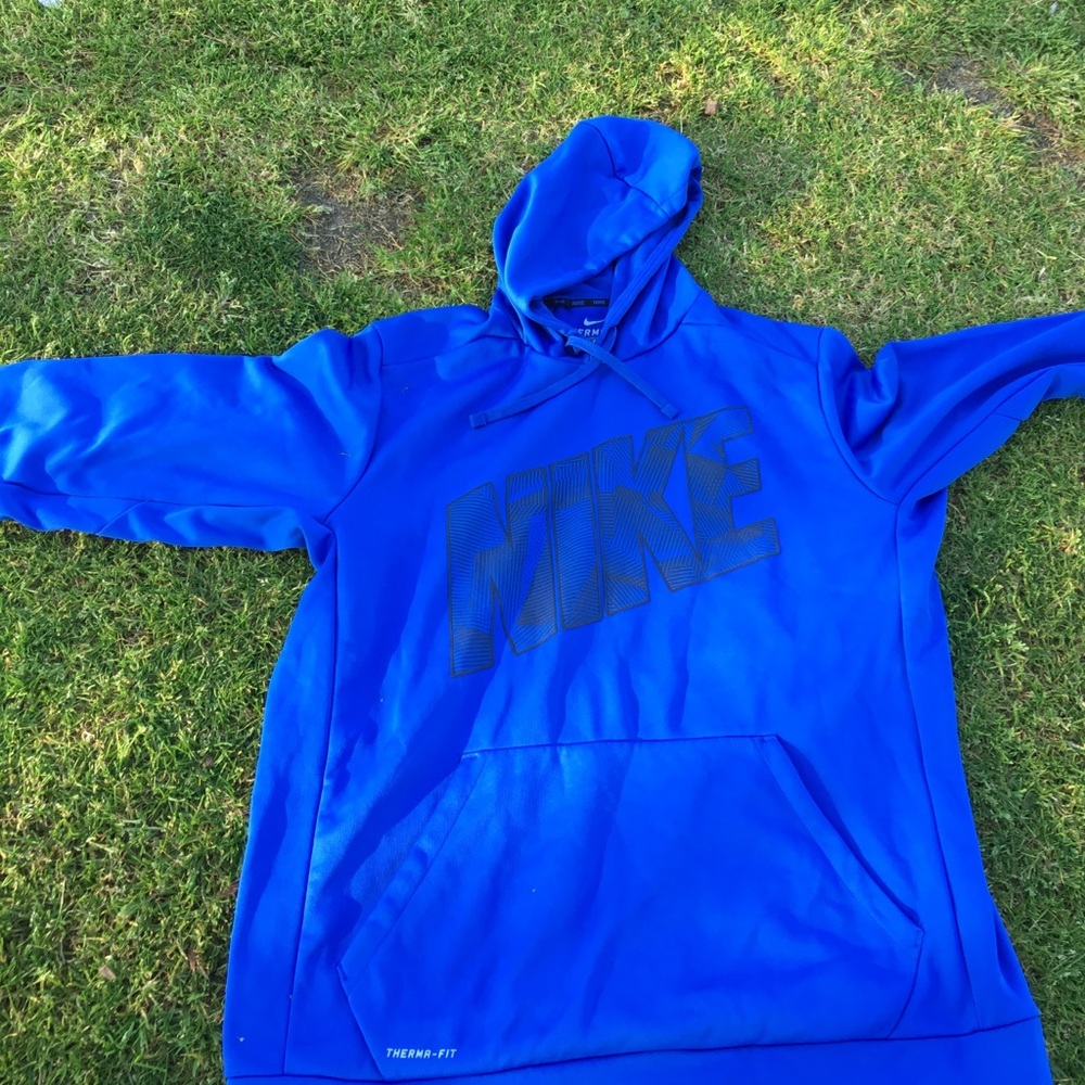 Blue Nike Therma-Fit hoodie