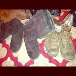 Boots size 9.5 & 10 brown pair is from just fab