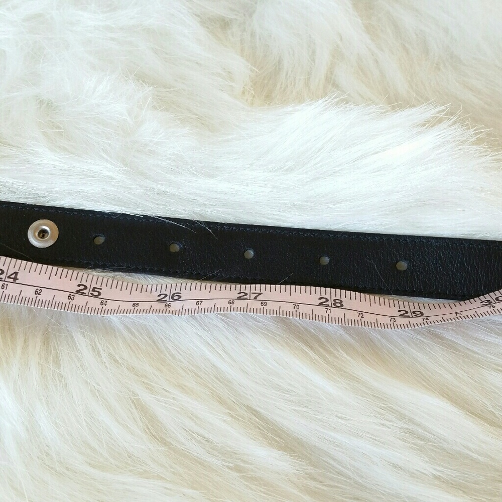 SAINT LAURENT skinny leather belt w/ silver studs - Picture 4 of 4