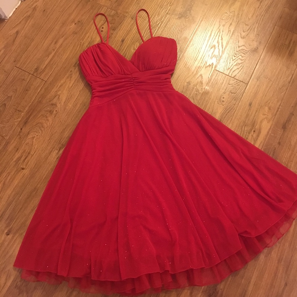 Red Twirly Party Dress