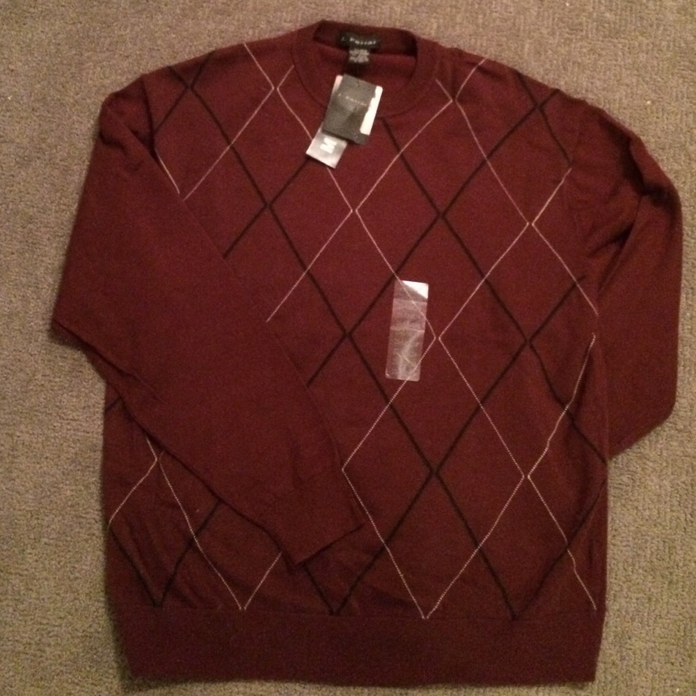 NWT J. Ferrar Patterned Crewneck Shirt XL New