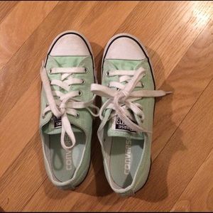 Converse shoes, youth size 5, mint green