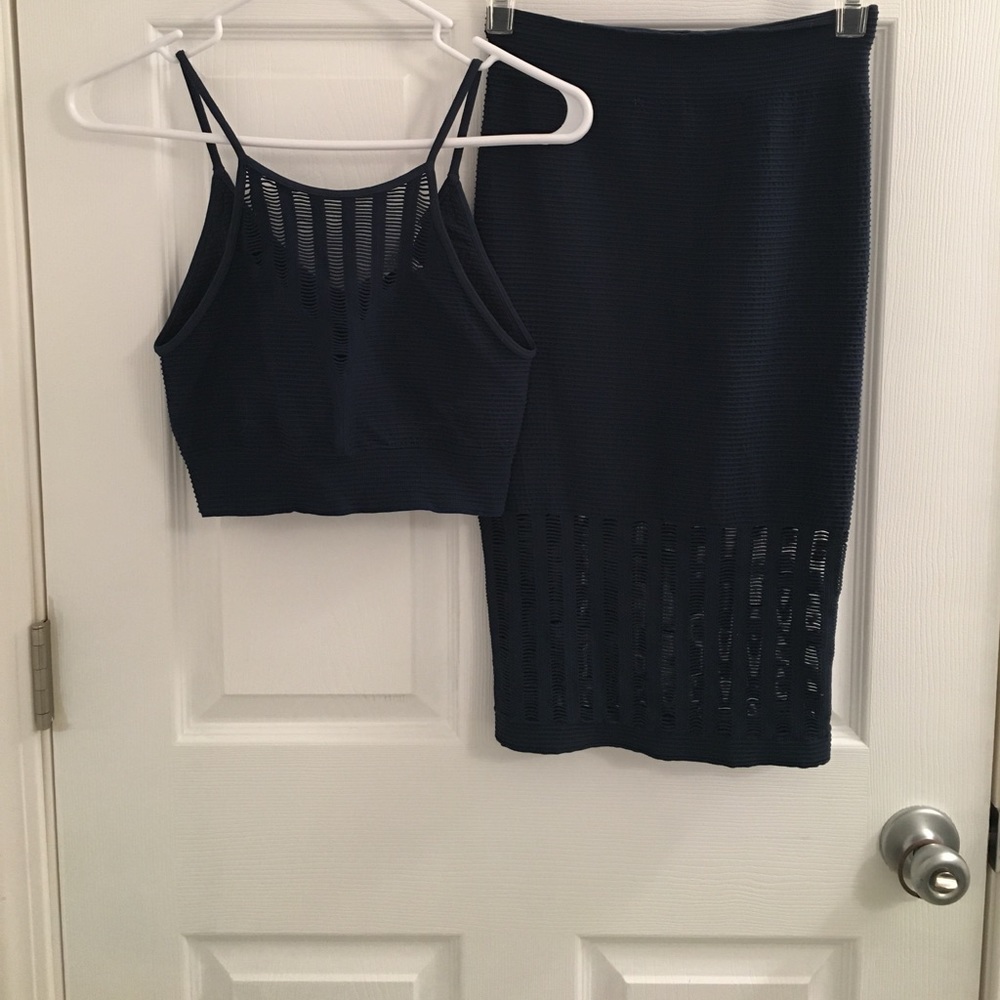BCBGENERATION crop top and midi skirt set