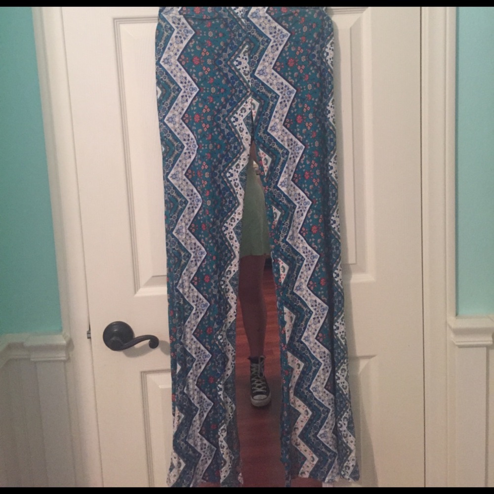 Blue floral pants