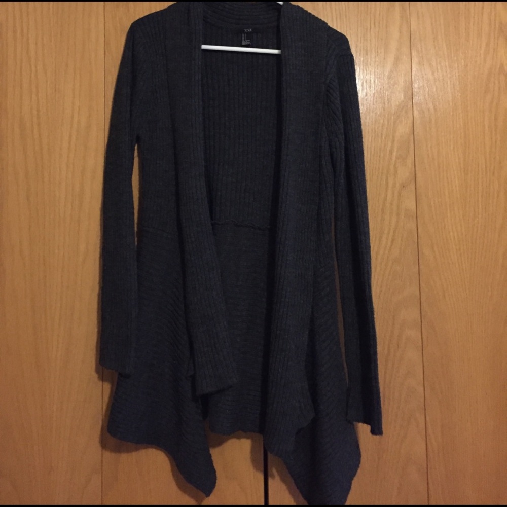 Long grey cardigan