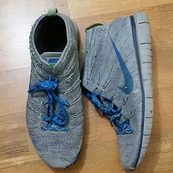 Nike Other - Nike Flyknit chukka blue gray sneakers 
Size 14