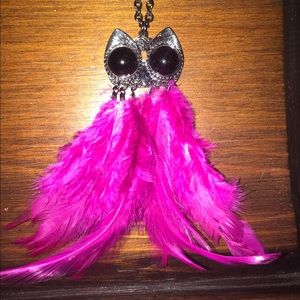 Feathered owl necklace