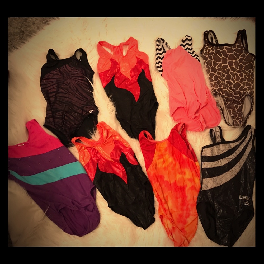 8 gymnastic or dance leotards