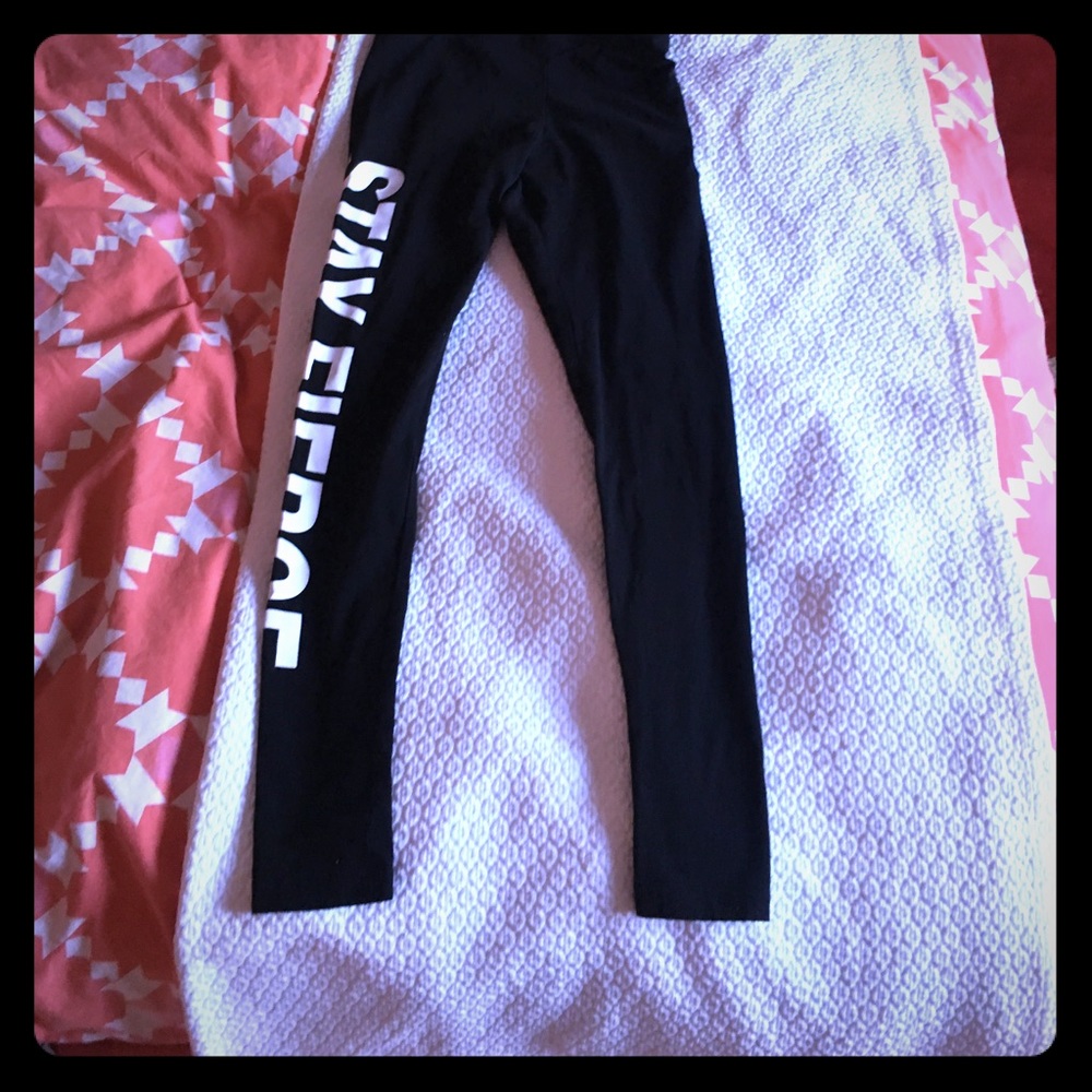 Black STAY FIERCE leggings