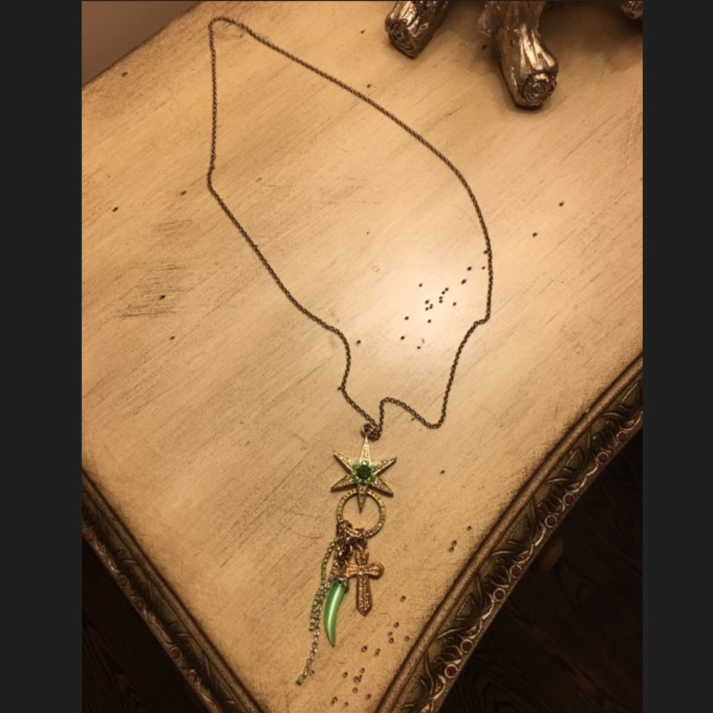 Jeweled long necklace