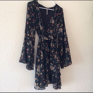 Free People Bell Sleeve Floral Dress