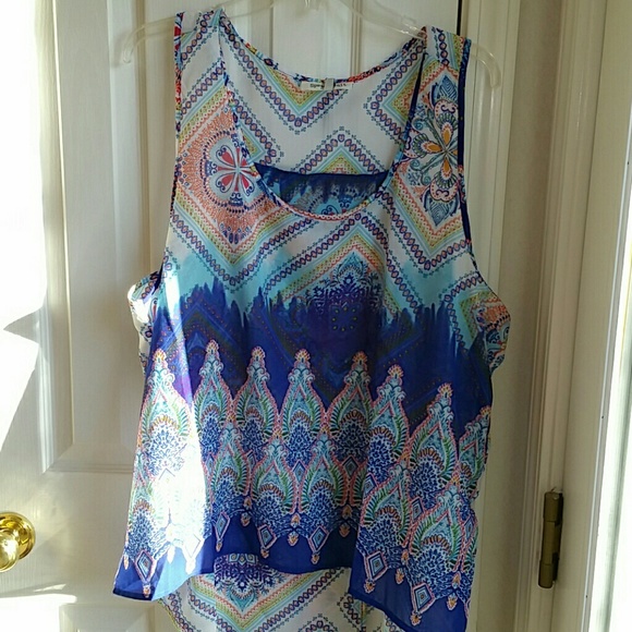 NWT SPEED LIMIT LIGHTWEIGHT BLUE PRINT TANK SZ 3X - Picture 1 of 5