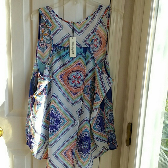 NWT SPEED LIMIT LIGHTWEIGHT BLUE PRINT TANK SZ 3X - Picture 4 of 5
