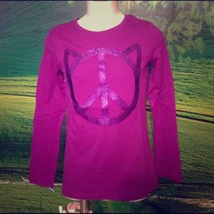 NWT Circo Purple Peace Sign Cat Shirt