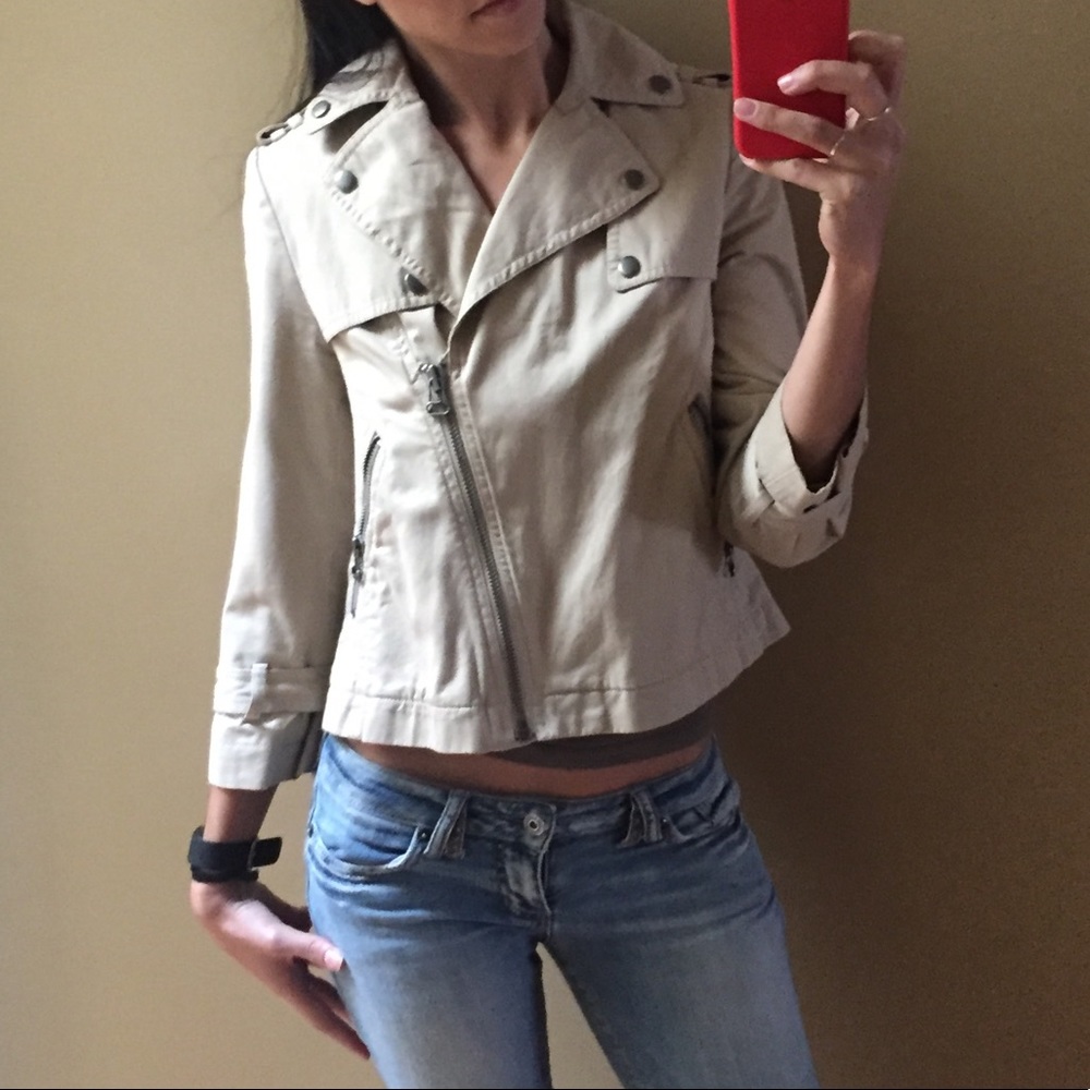 Heavy Cropped Asymmetrical Zip Up Coat