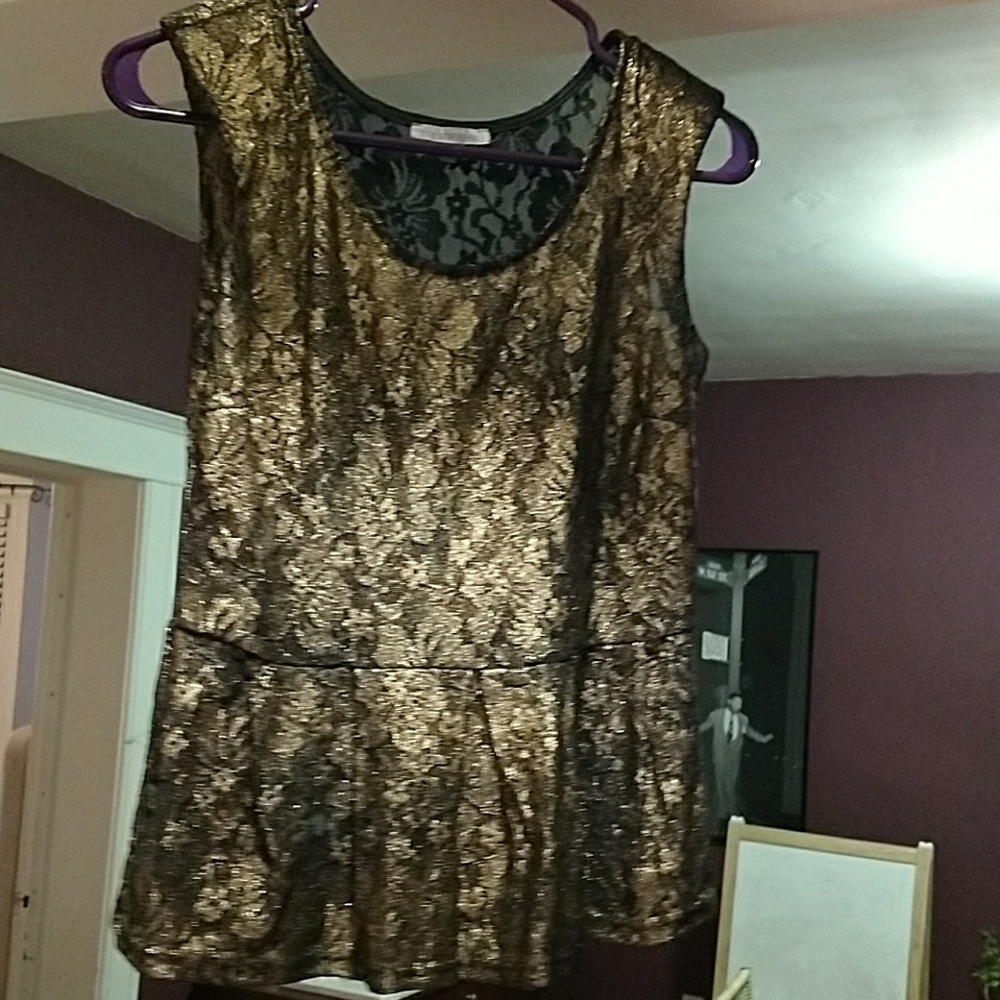 Lace peplum shirt