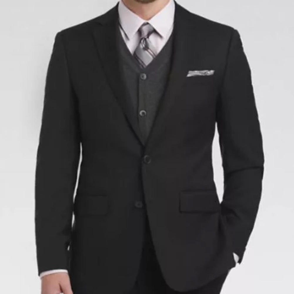 Calvin Klein Wool Black Sports Coat 41R
