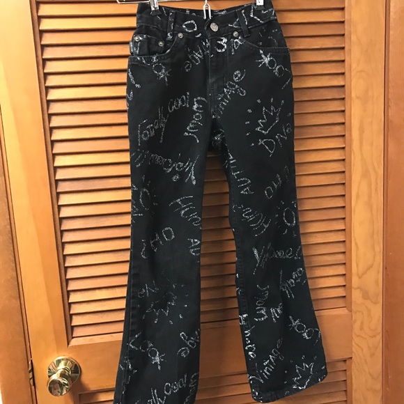 Chic Chalk Board like Black with White Words Pants - Picture 1 of 8