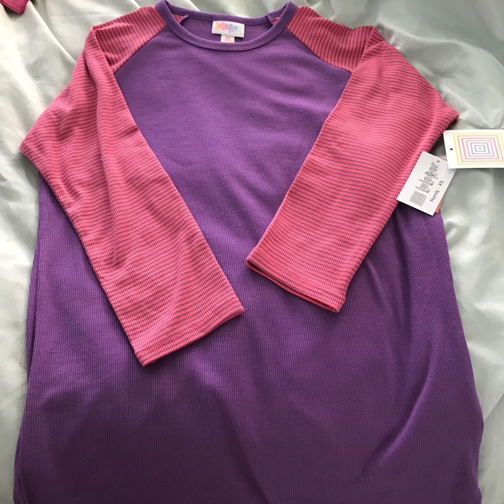 Bnwt xs randy lularoe purple and pink top