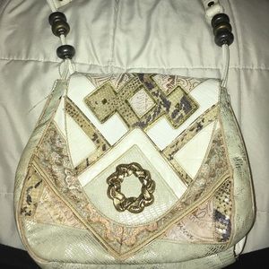 White leather purse