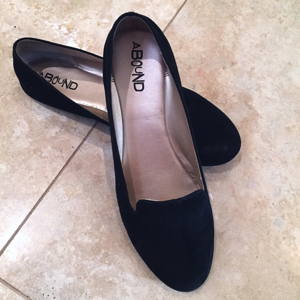 Black suede flats